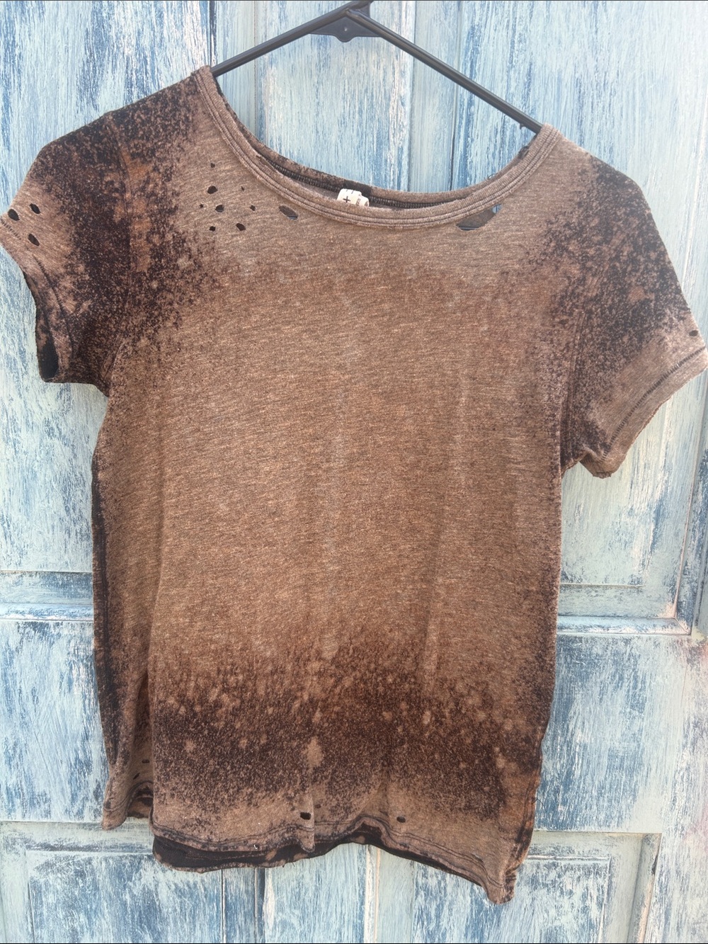 Upcycled we the free bleached out distressed zombie apocalypse tee